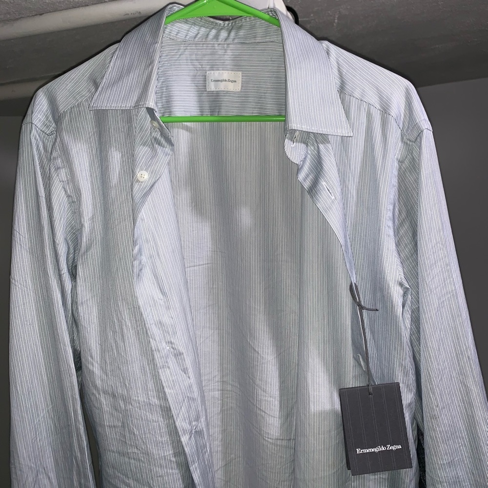 Black Pinstripe Ermenegildo Zegna Dress Shirt